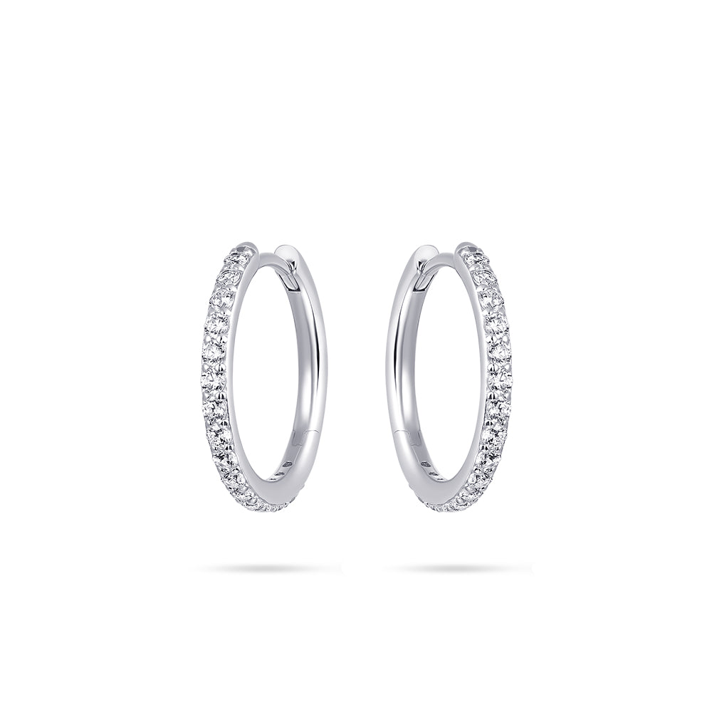 Gisser Silver Sparkling Statement 20mm Hoop Earrings