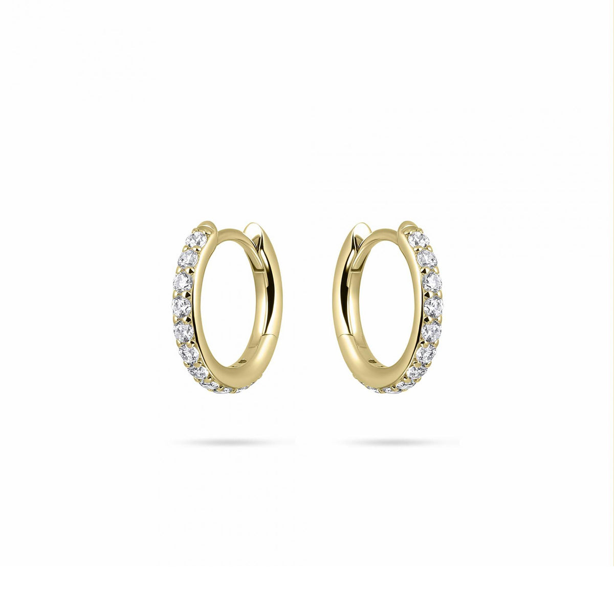 Gisser 18ct Gold Plated Sparkling Medium 15mm Hoop Earrings