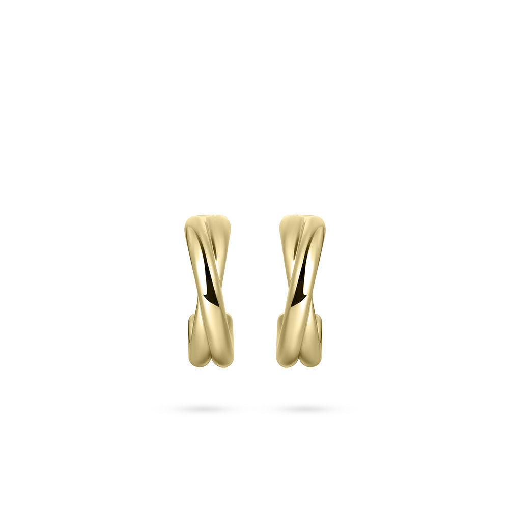 Gisser 18ct Gold Plated Crossing Bold Bands Stud Earrings