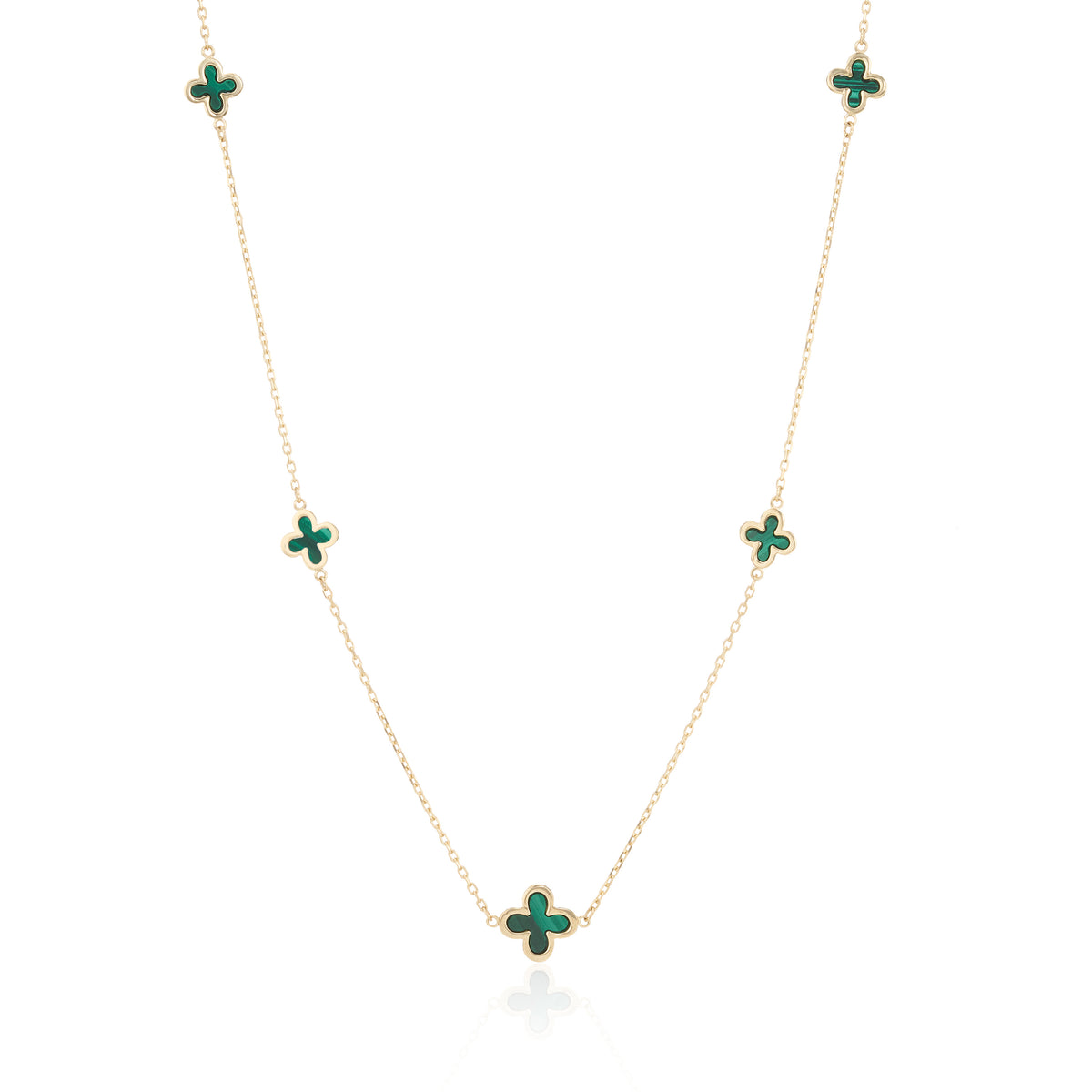 9ct Yellow Gold Malachite Necklace