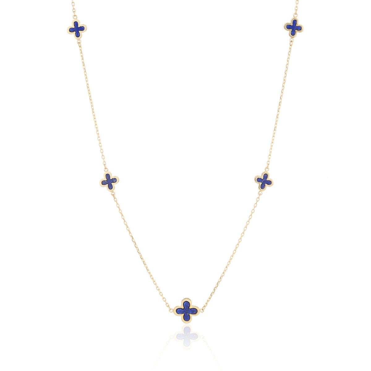 9ct Yellow Gold Lapis Necklace