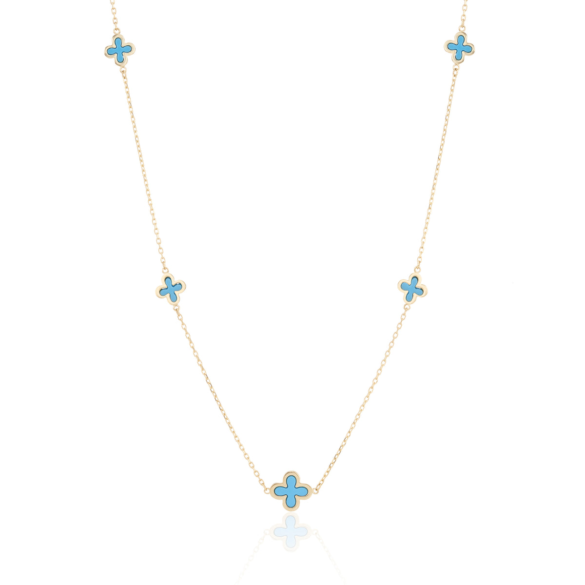 9ct Yellow Gold Turquoise Necklace