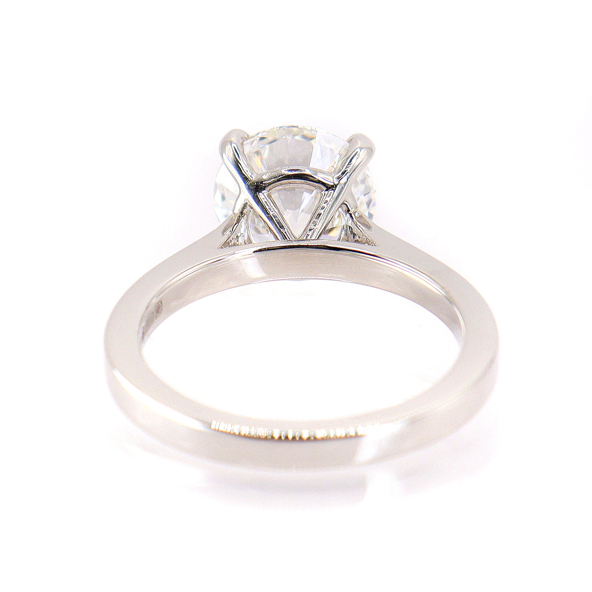 Platinum Lab Grown Certificated Round Brilliant Cut 2.31ct Diamond Solitaire Ring