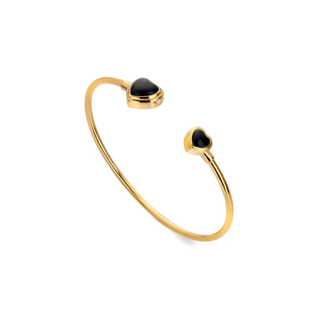 Hot Diamonds Heart Black Onyx Bangle