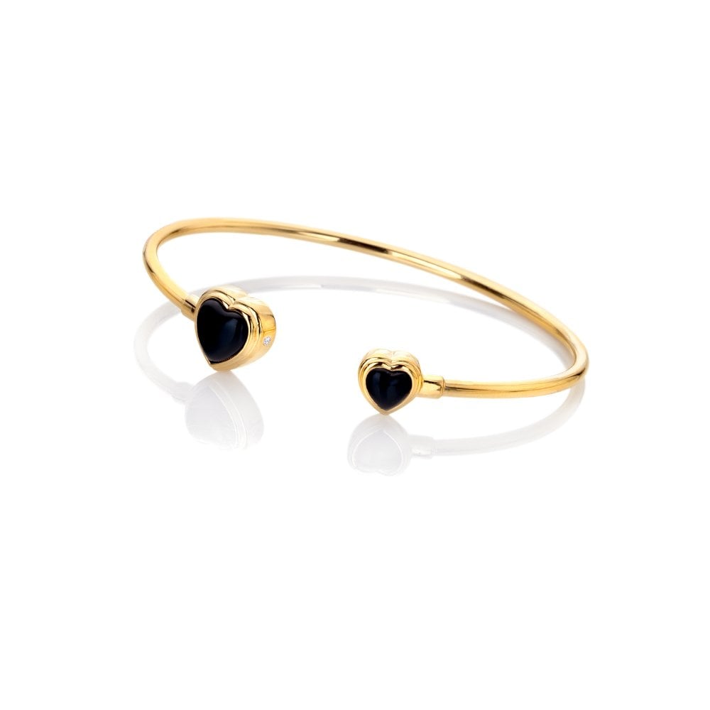 Hot Diamonds Heart Black Onyx Bangle