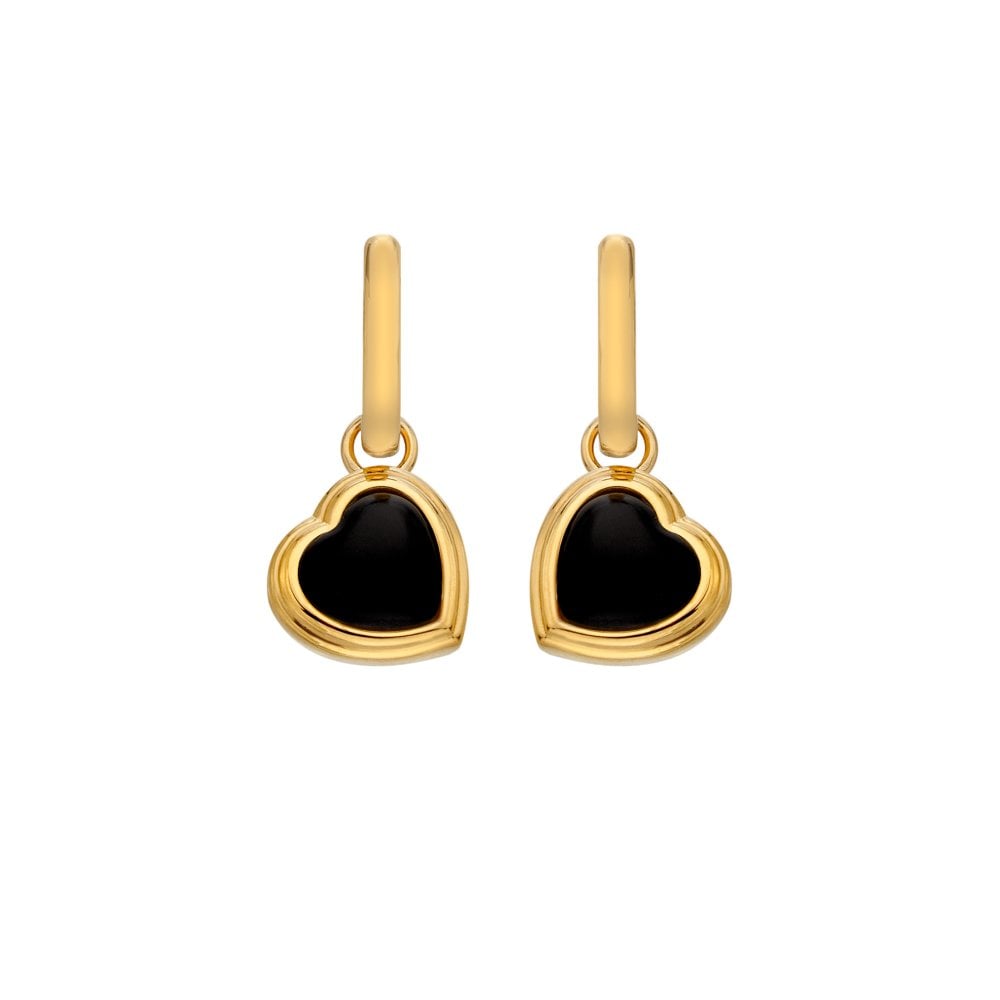 Hot Diamonds Heart Black Onyx Earrings