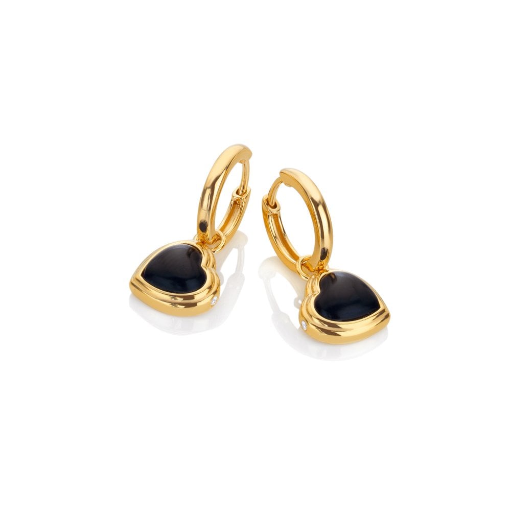 Hot Diamonds Heart Black Onyx Earrings