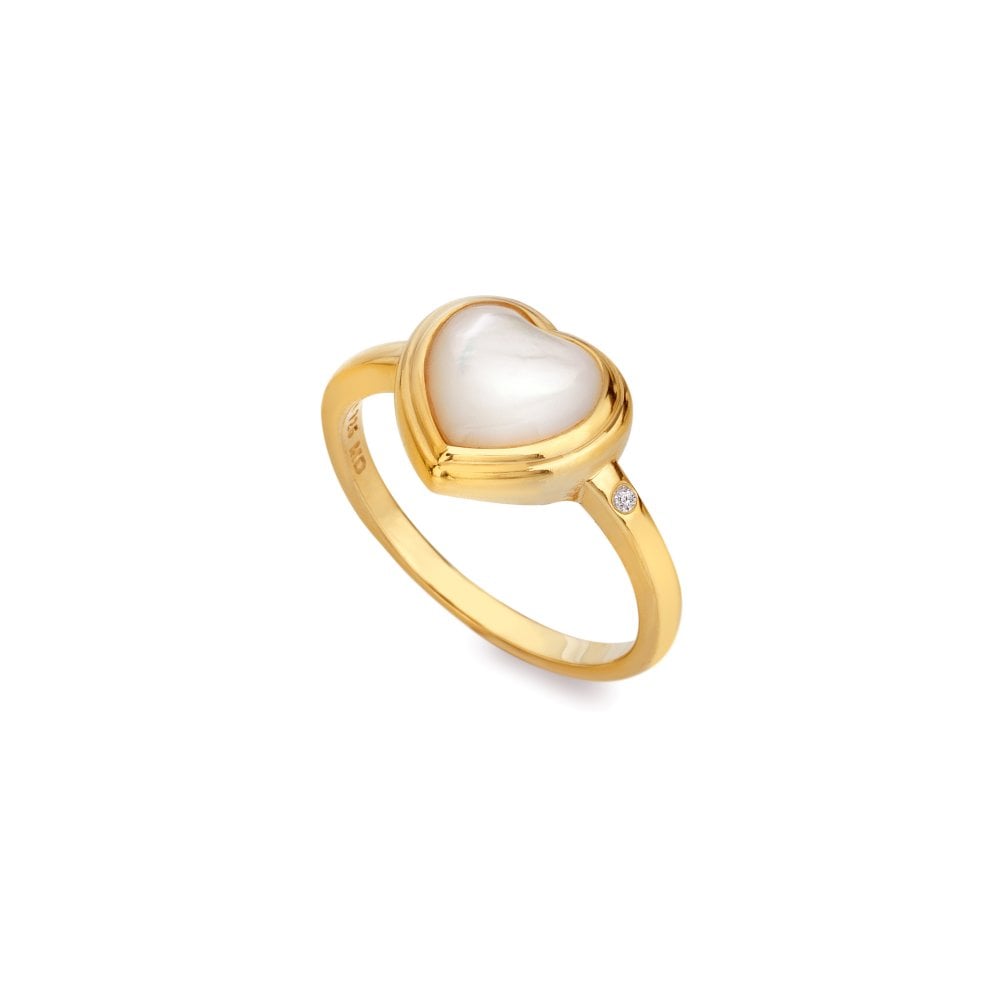 Hot Diamonds Heart Mother Pearl Ring