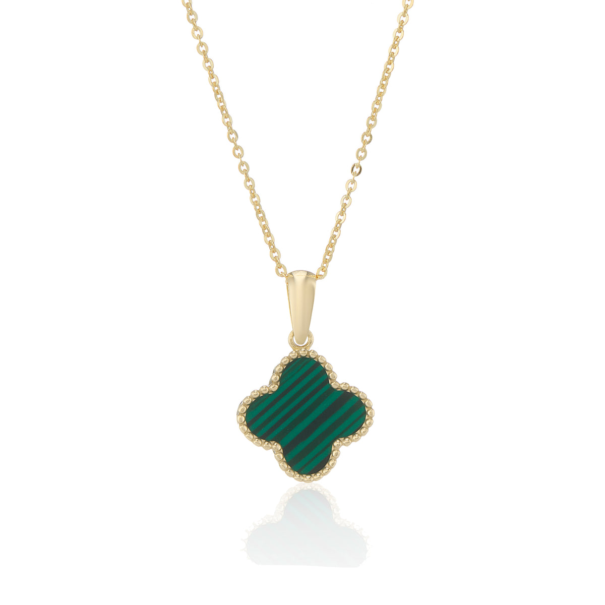 9ct Yellow Gold Malachite Pendant Necklace