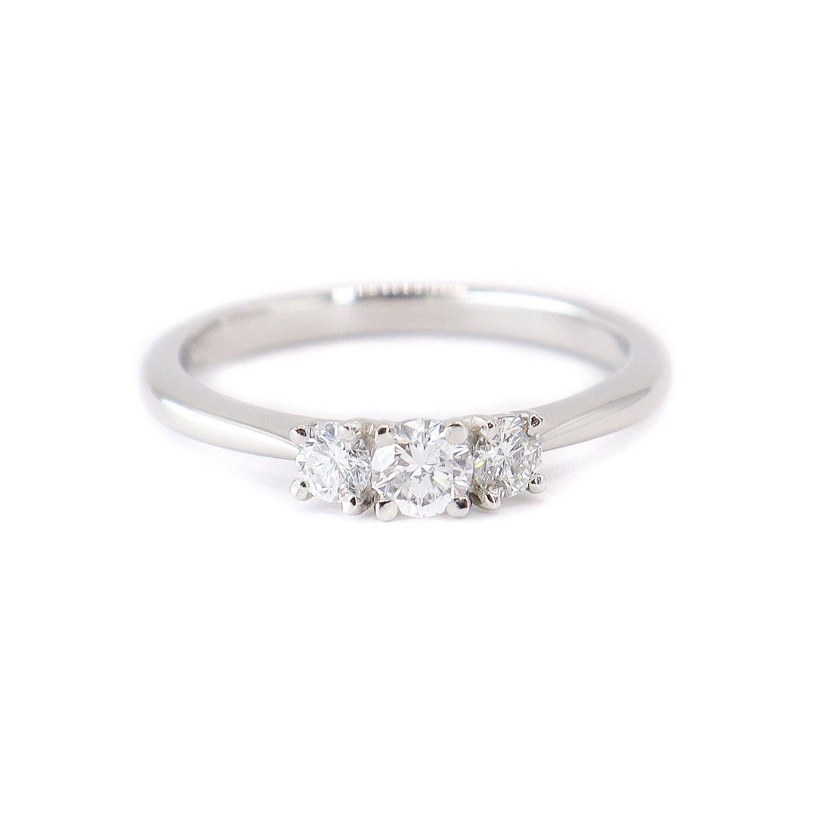 Platinum Round Brilliant Cut 0.40ct Diamond Trilogy Ring