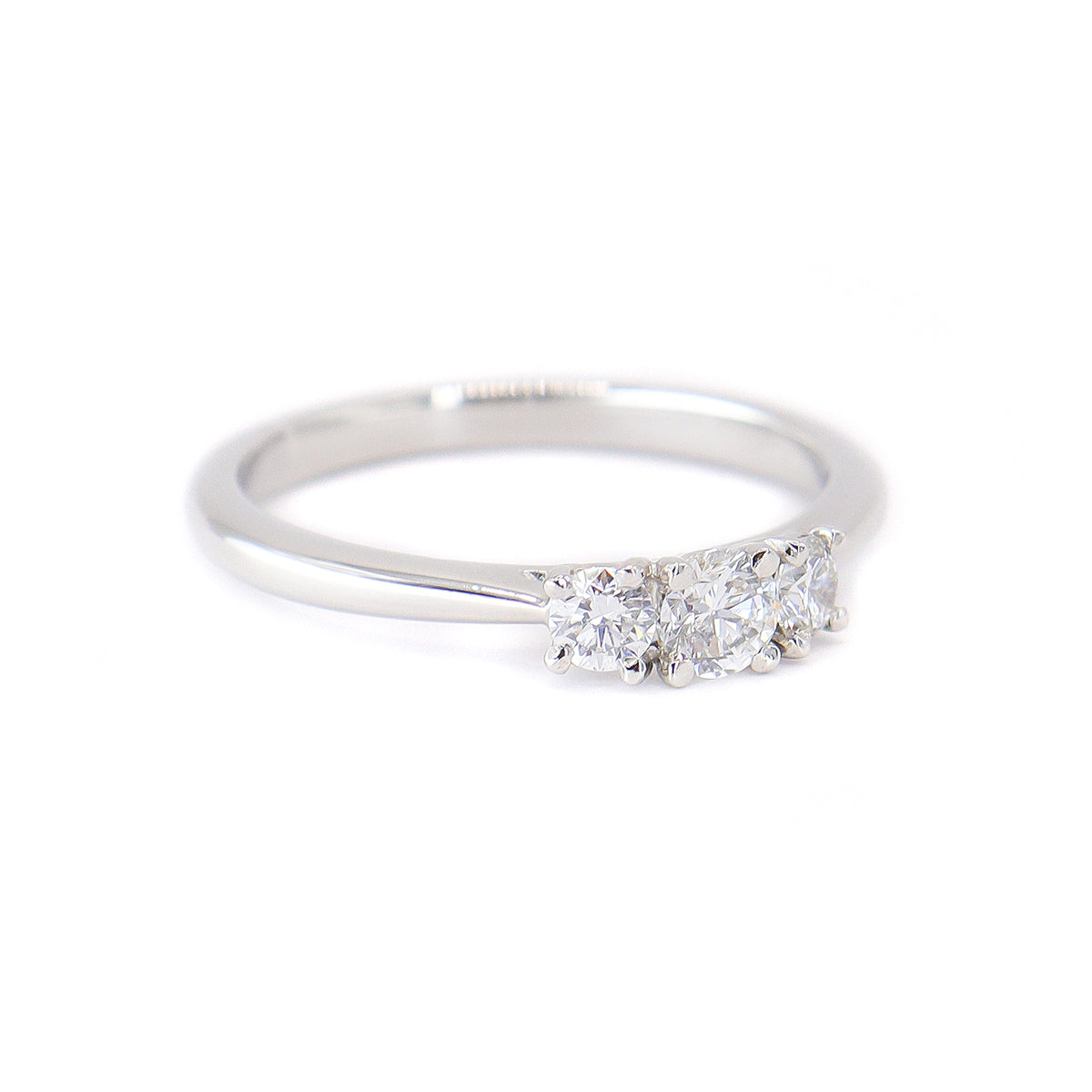 Platinum Round Brilliant Cut 0.40ct Diamond Trilogy Ring