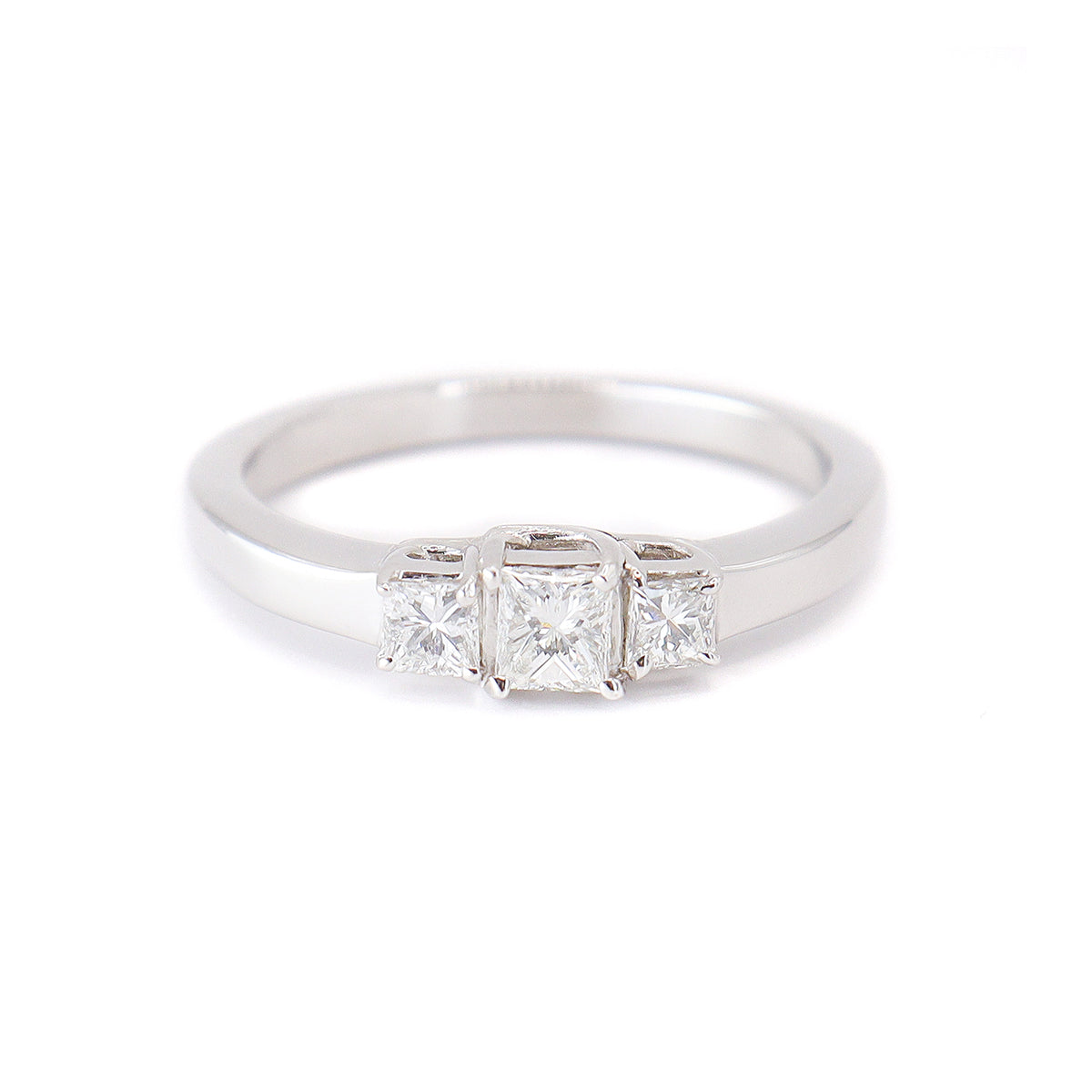 Platinum Princess Cut 0.46ct Diamond Trilogy Ring