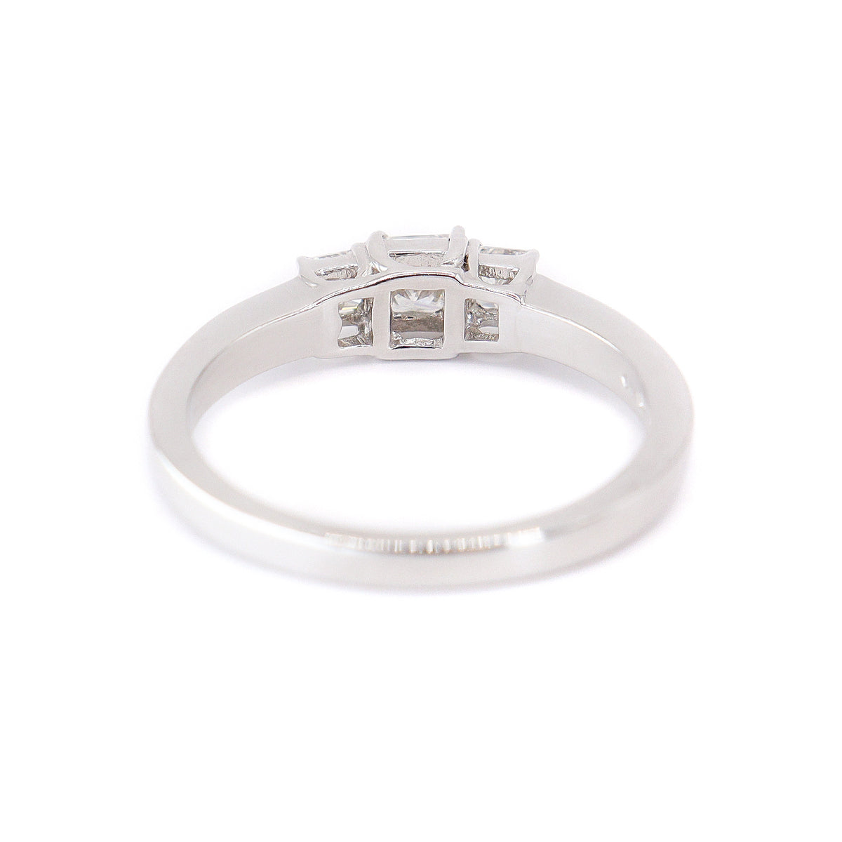 Platinum Princess Cut 0.46ct Diamond Trilogy Ring