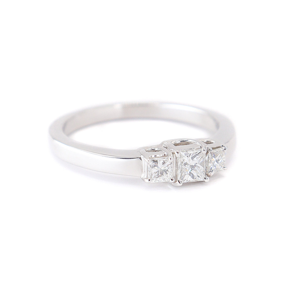 Platinum Princess Cut 0.46ct Diamond Trilogy Ring