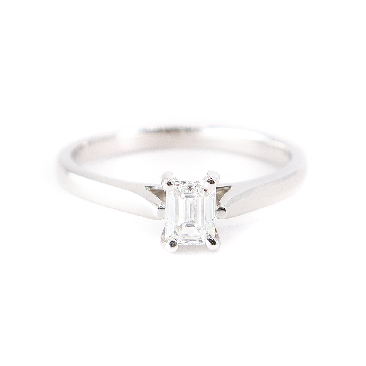 Platinum Emerald Cut 0.40ct Diamond Solitaire Ring