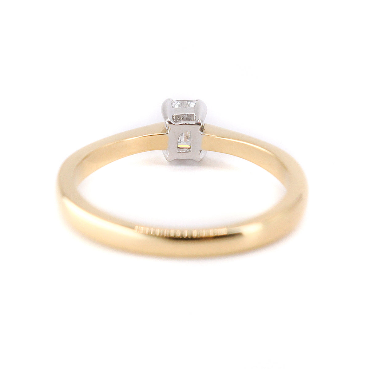 18ct Yellow Gold 0.30ct Emerald Cut Diamond Solitaire Ring