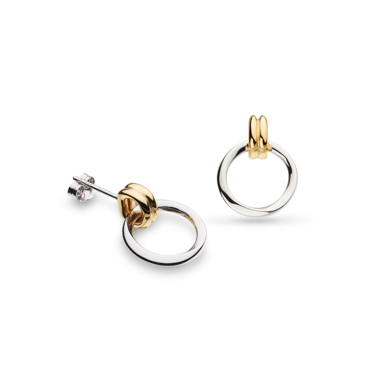 Kit Heath Bevel Unity Golden Drop Stud Earrings