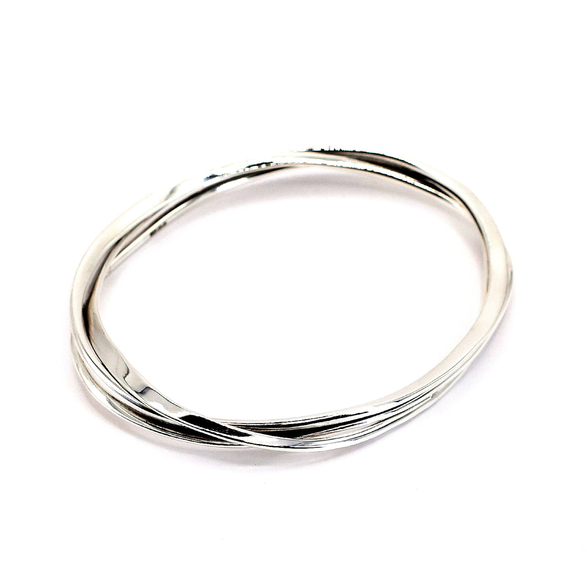 Lumi Sterling Silver Oval Russian Bangle