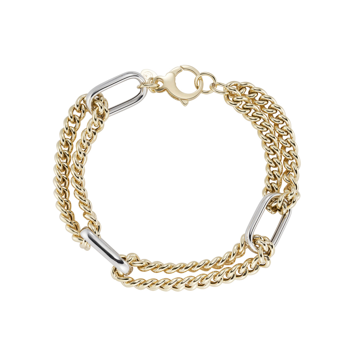 9ct Yellow Gold Two Tone Bracelet