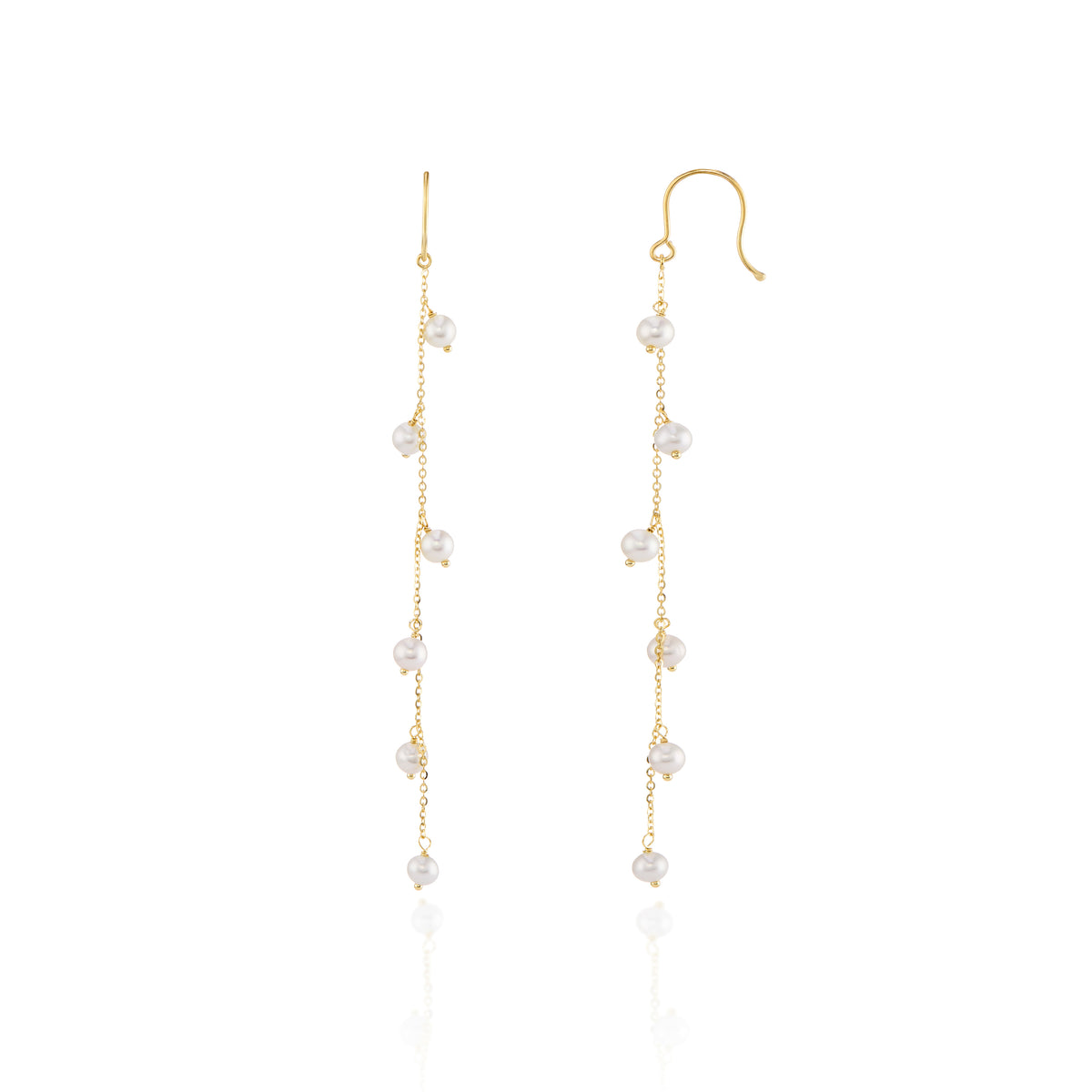 9ct Yellow Gold Pearl Drop Earrings