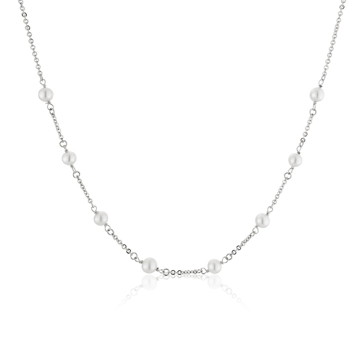 9ct White Gold Pearl Necklace