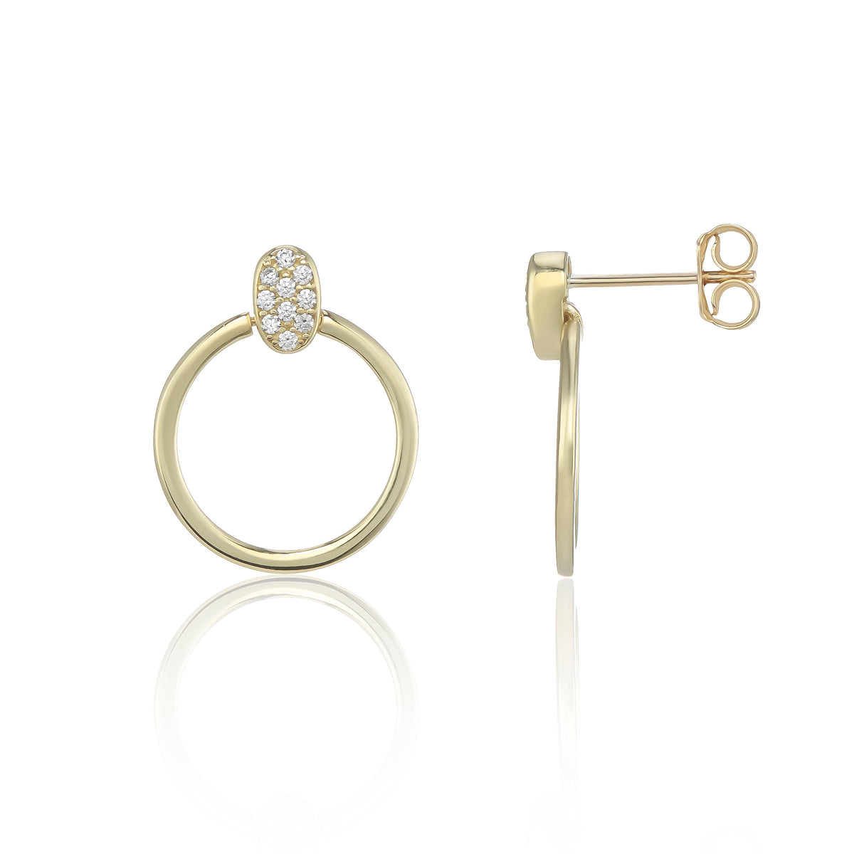 9ct Yellow Gold Cubic Zirconia Stud