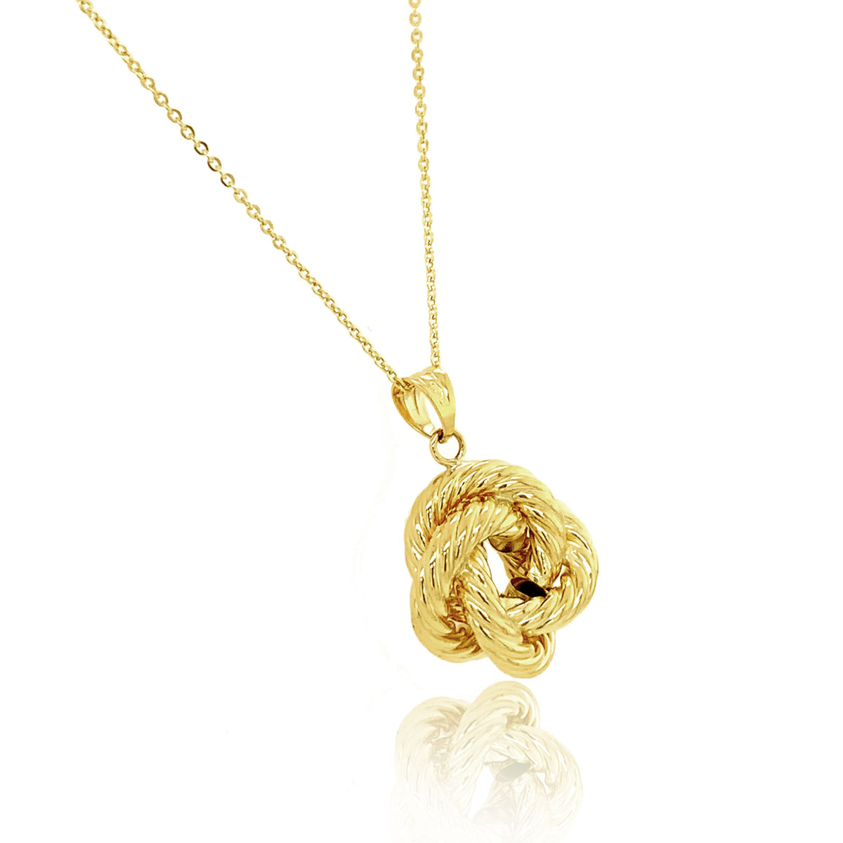 9ct Yellow Gold Knot Pendant Necklace