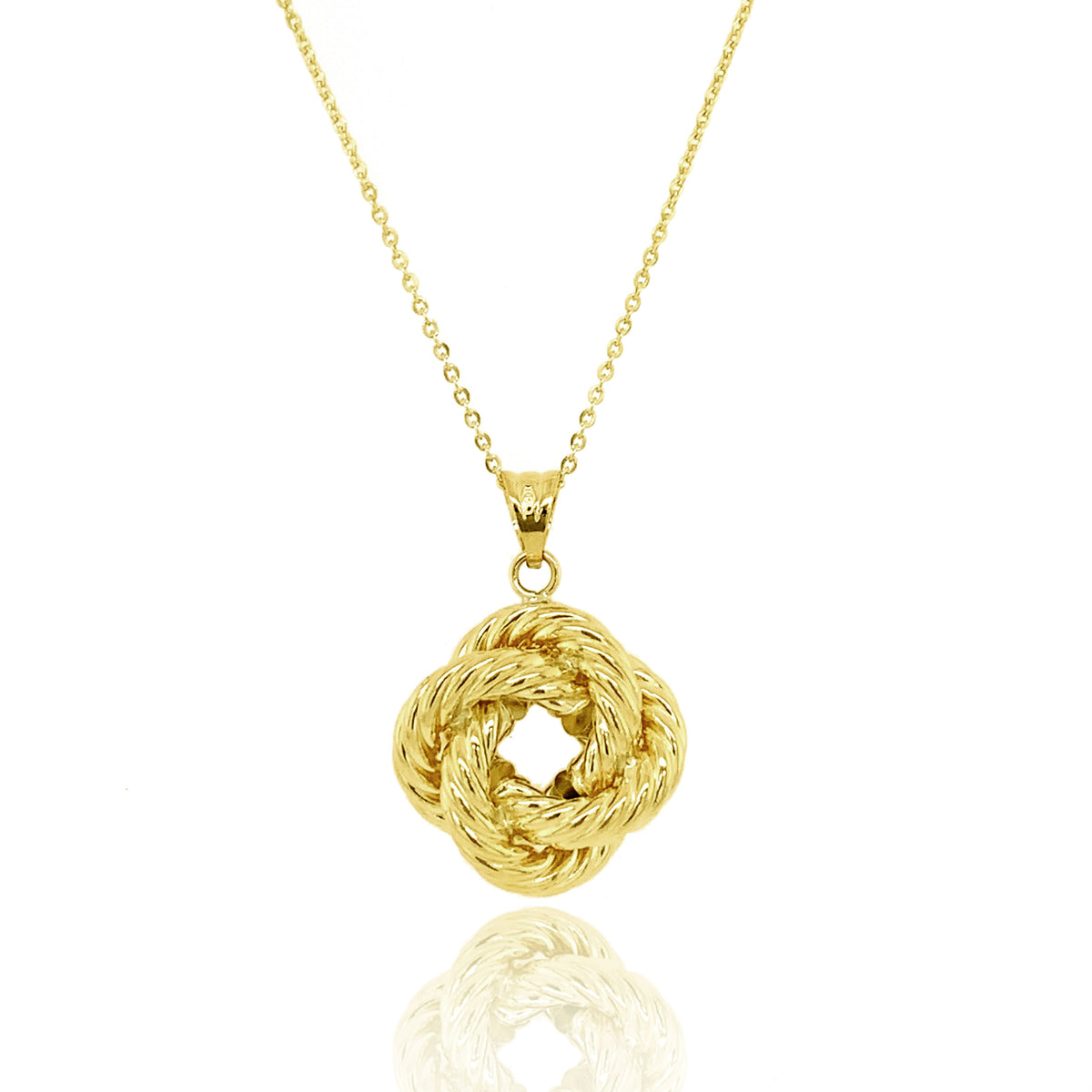 9ct Yellow Gold Knot Pendant Necklace