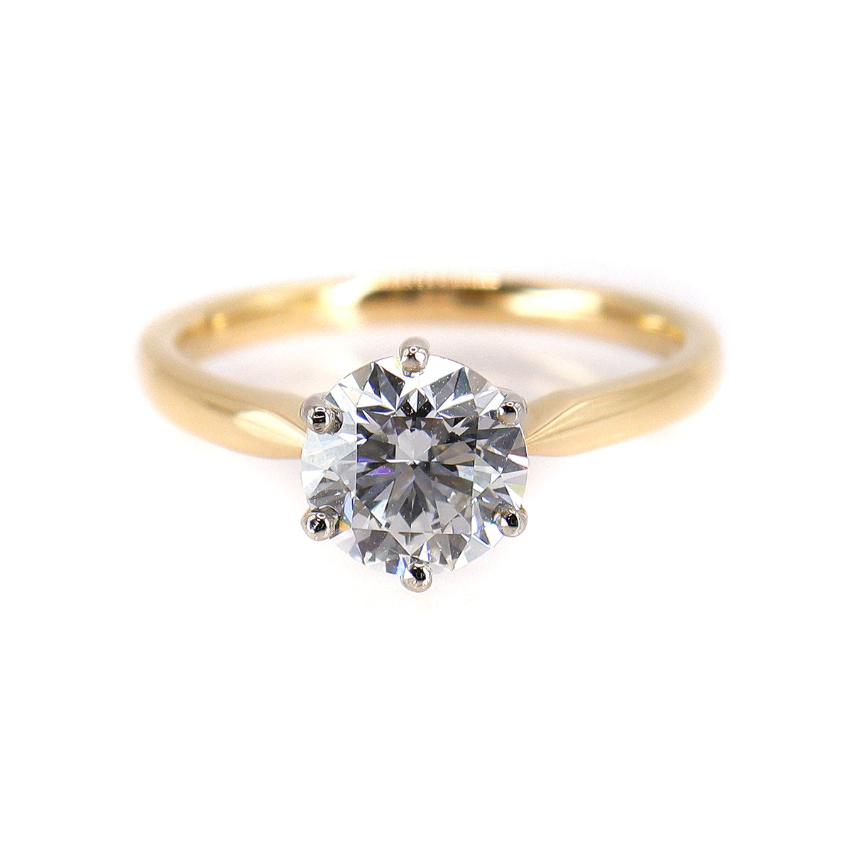 18ct Gold Lab Grown Certificated Round Brilliant Cut 1.54ct Diamond Solitaire Ring