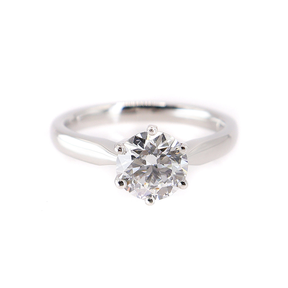 Platinum Lab Grown Certificated Round Brilliant Cut 1.51ct Diamond Solitaire Ring