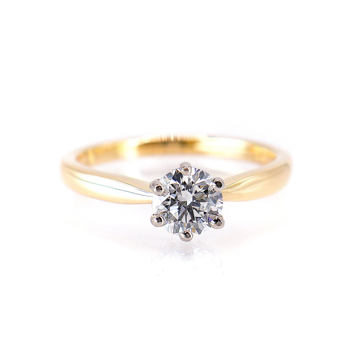 18ct Gold Lab Grown Certificated Round Brilliant Cut 0.65ct Diamond Solitaire Ring