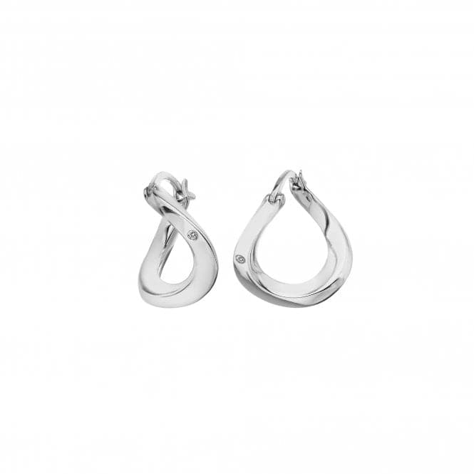 Hot Diamonds Soul Silver Twist Hoop Earrings