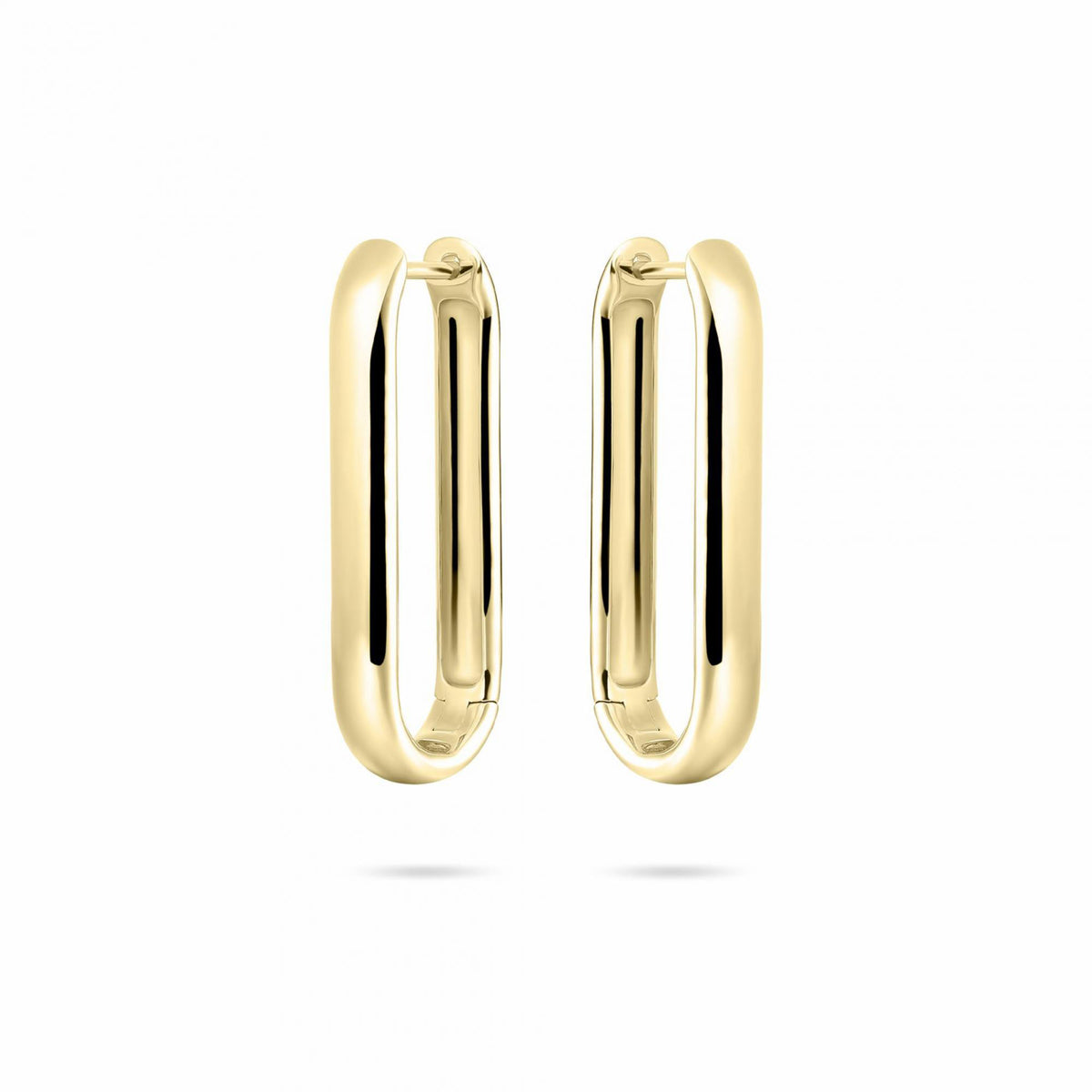 Gisser Bold 18ct Gold Plat Long 30mm Hoop Earrings