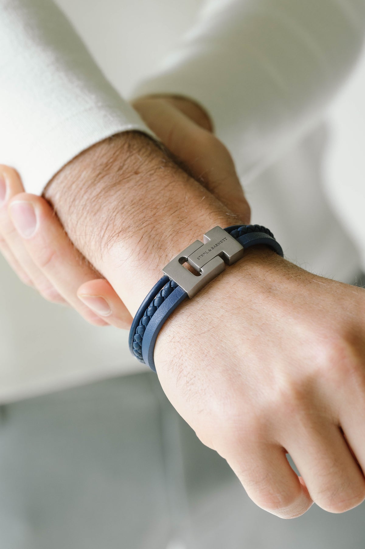 Steel & Barnett Leather Casual Cole Blue Bracelet