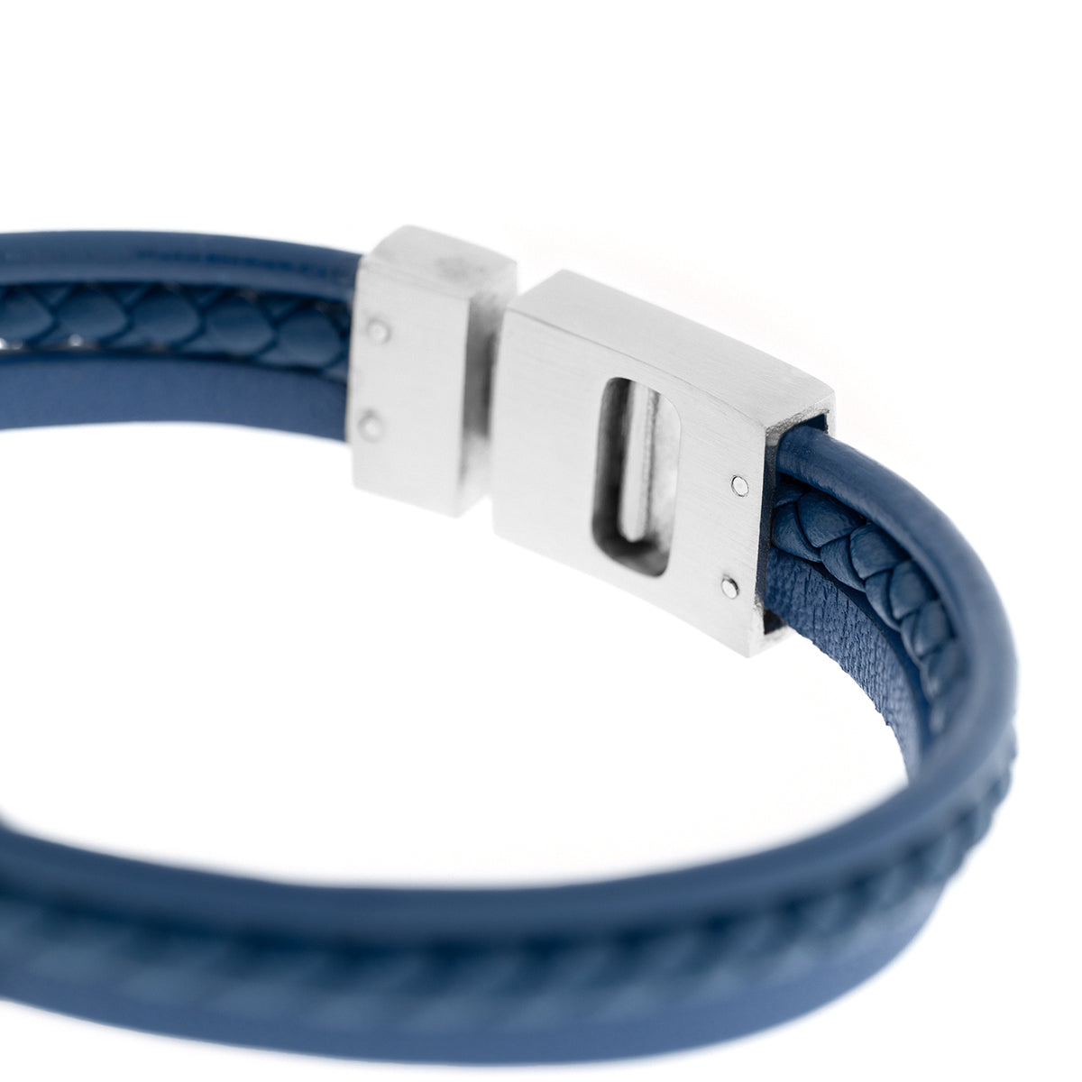 Steel & Barnett Leather Casual Cole Blue Bracelet