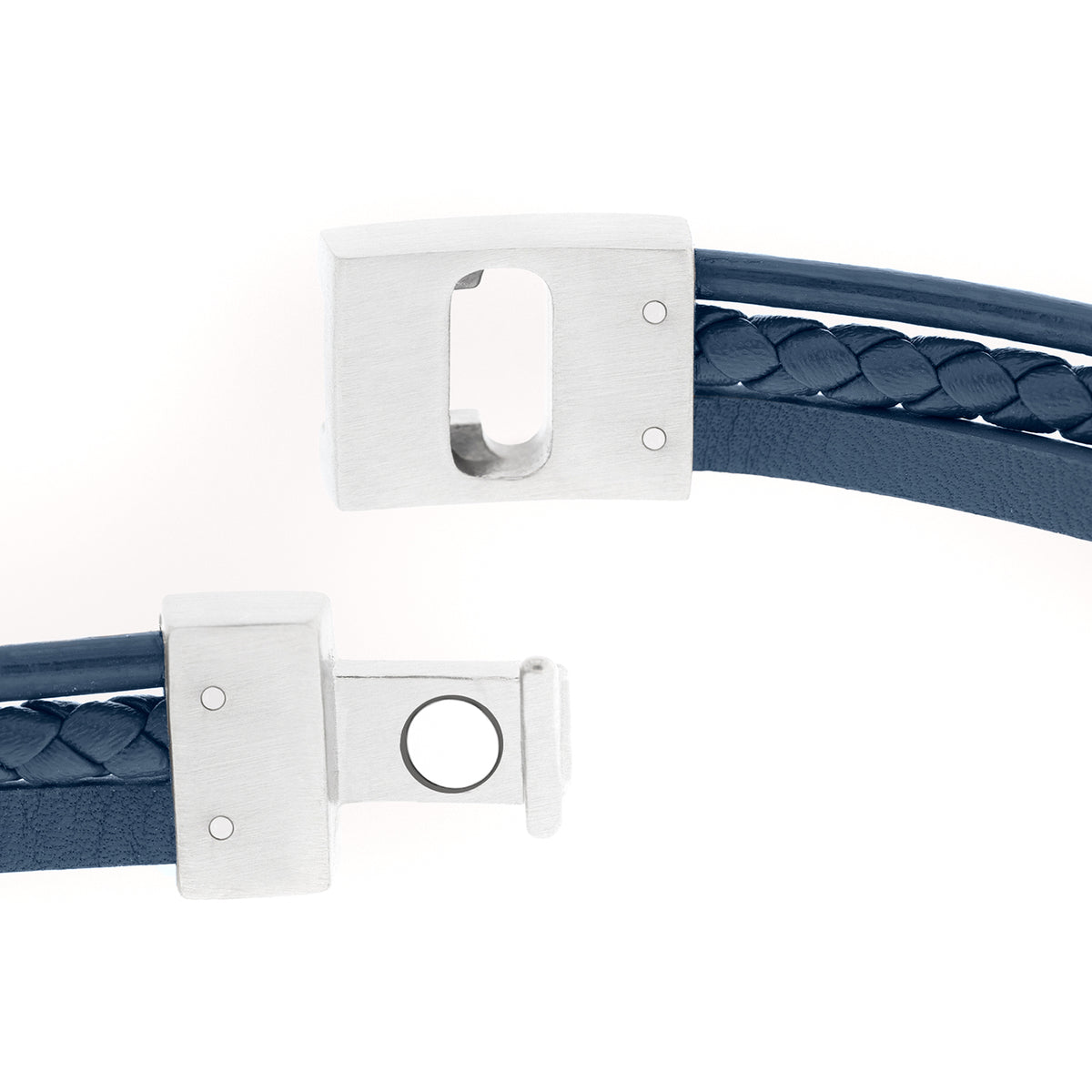 Steel & Barnett Leather Casual Cole Blue Bracelet