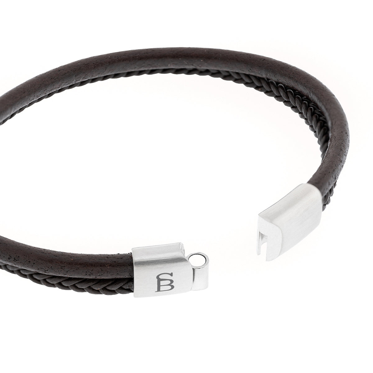 Steel & Barnett Black Leather Bracelet