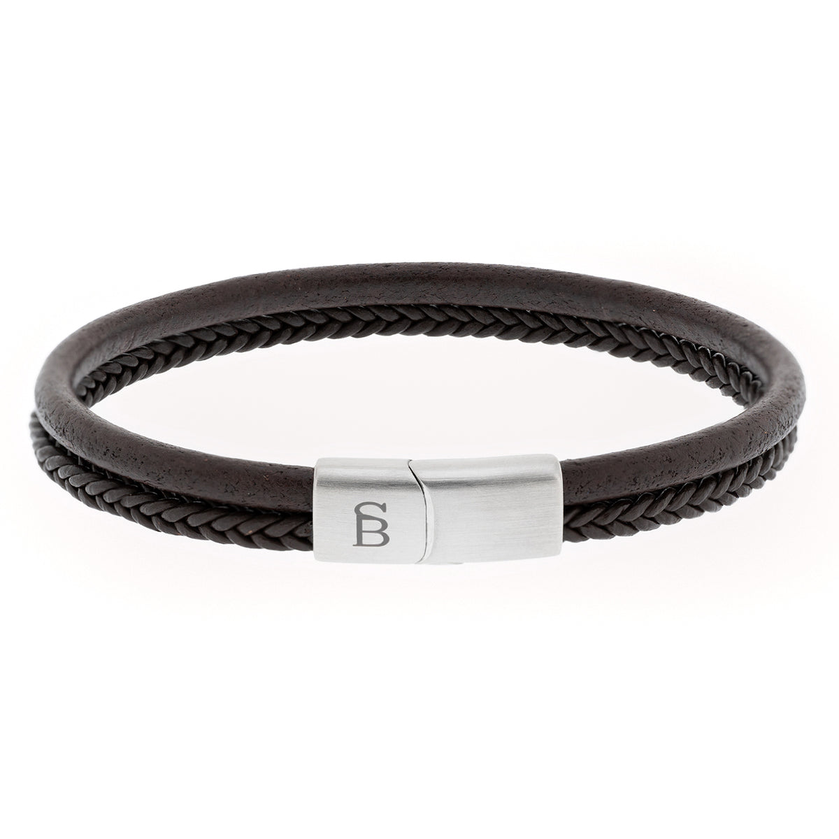 Steel & Barnett Black Leather Bracelet