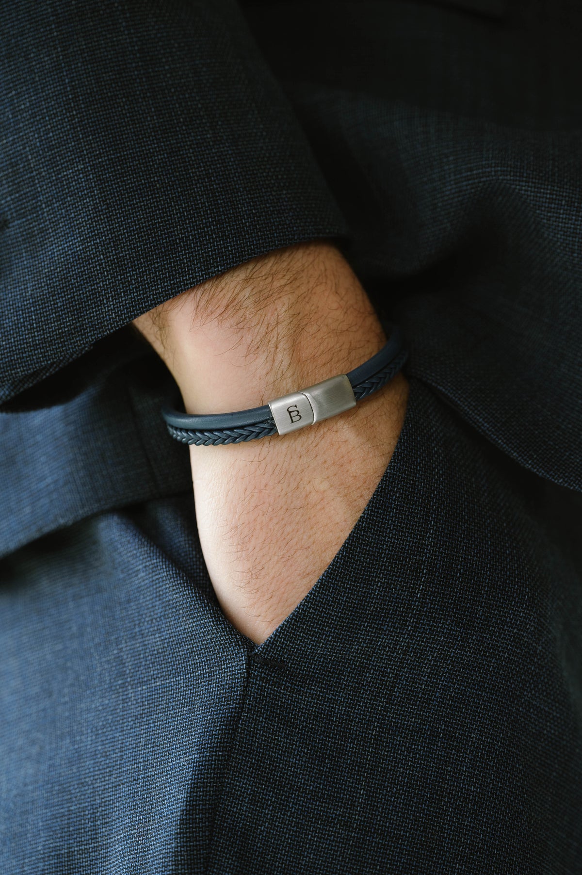 Steel & Barnett Blue Leather Bracelet