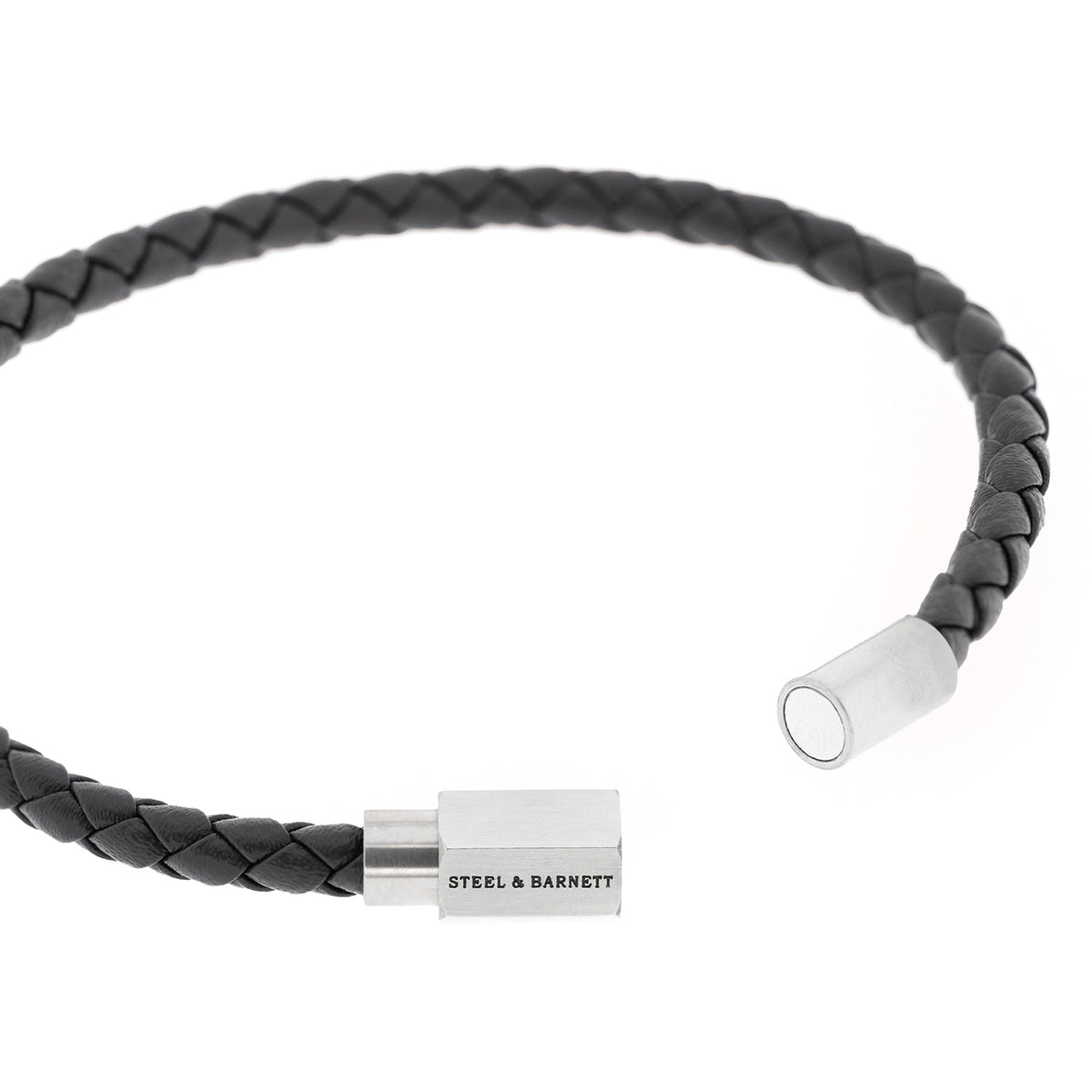 Steel & Barnett Black Leather Bracelet