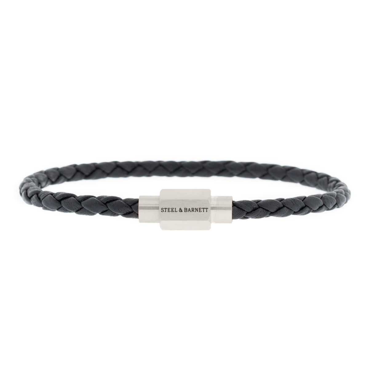 Steel & Barnett Black Leather Bracelet