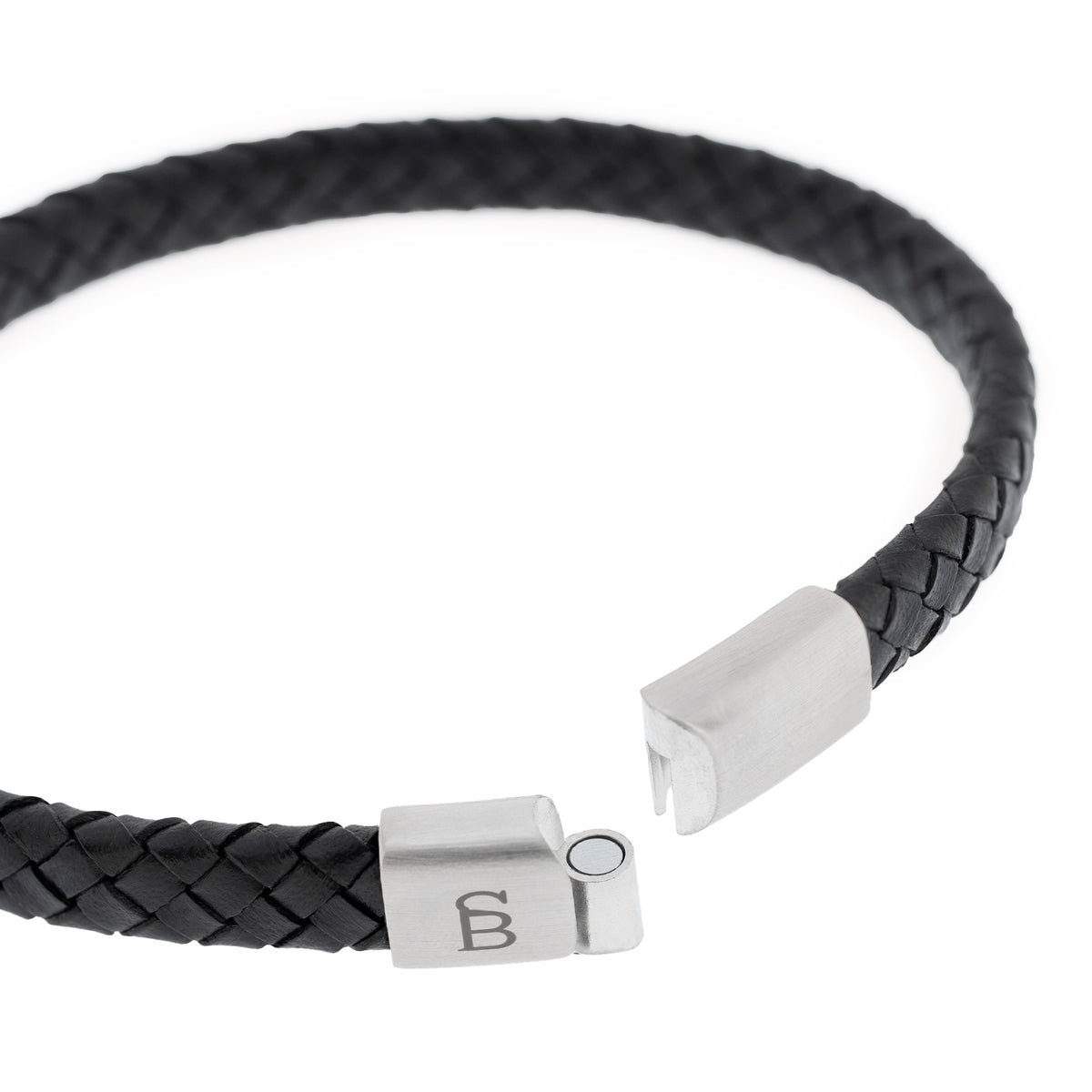 Steel & Barnett Black Leather Bracelet