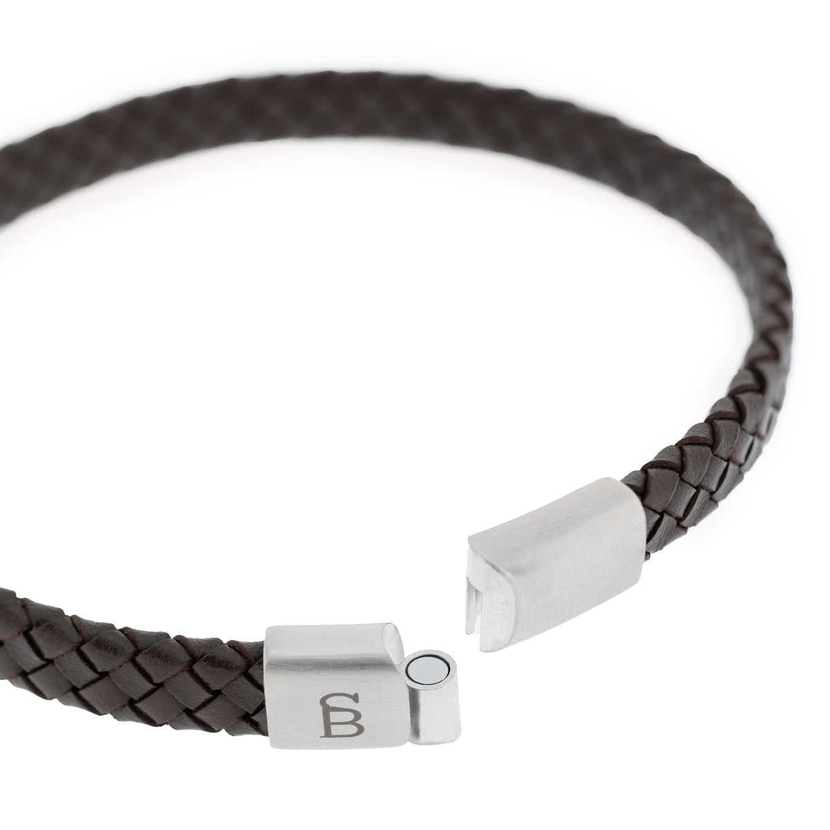 Steel Barnett Brown Leather Bracelet