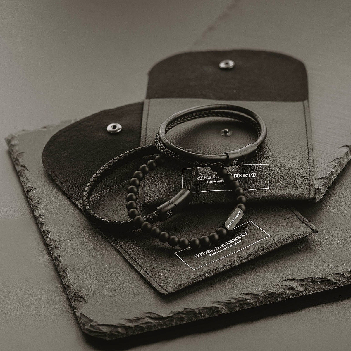 Steel & Barnett Black Edition Leather Bracelet Riley