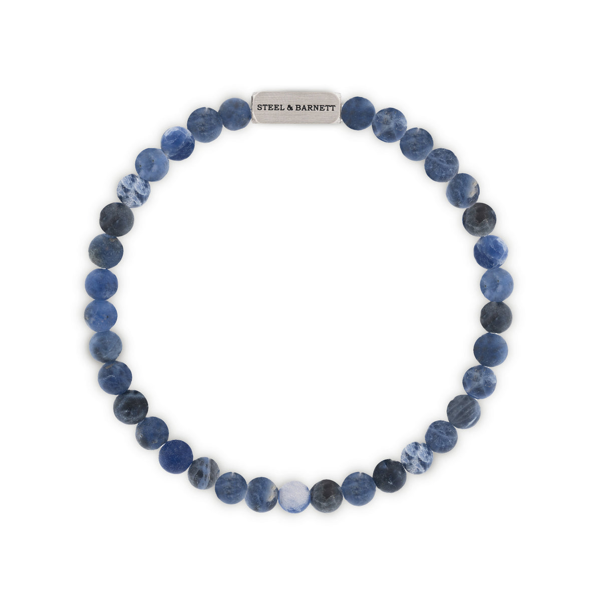 Steel & Barnett Sodalite 6mm Round Bracelet