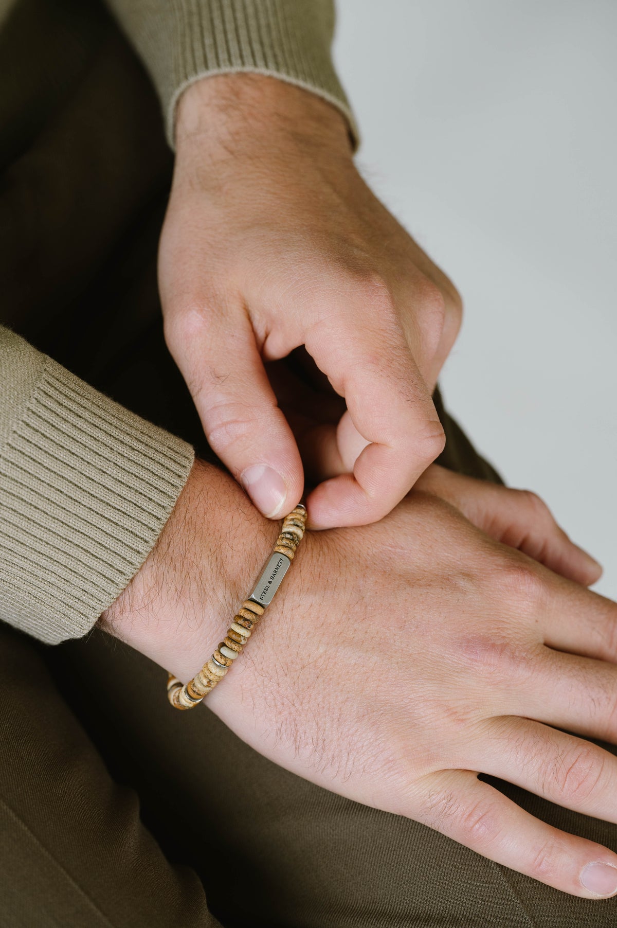 Steel & Barnett Picture Jasper Disc Bead Bracelet