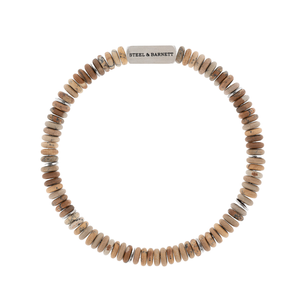 Steel & Barnett Picture Jasper Disc Bead Bracelet