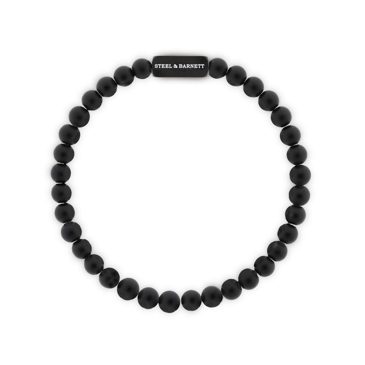 Steel & Barnett Black Edition 6mm Round Onyx Bracelet