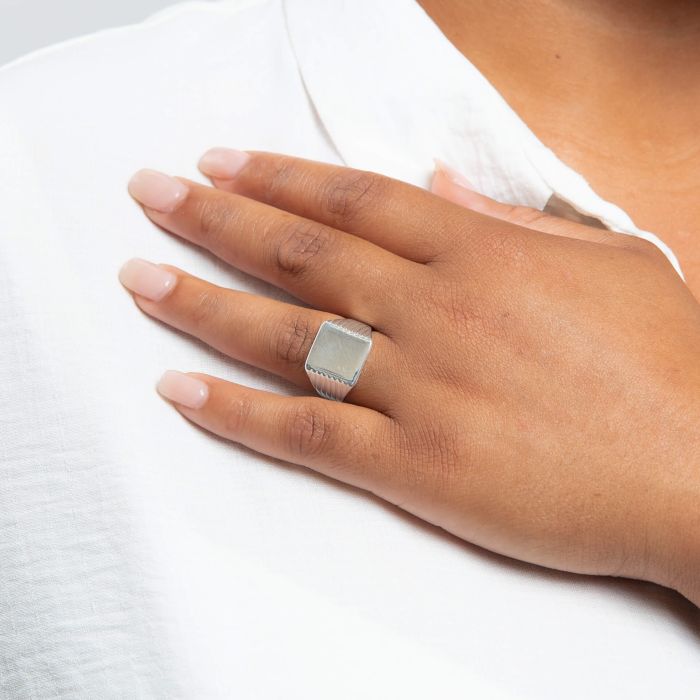 Sterling Silver Square Signet Ring