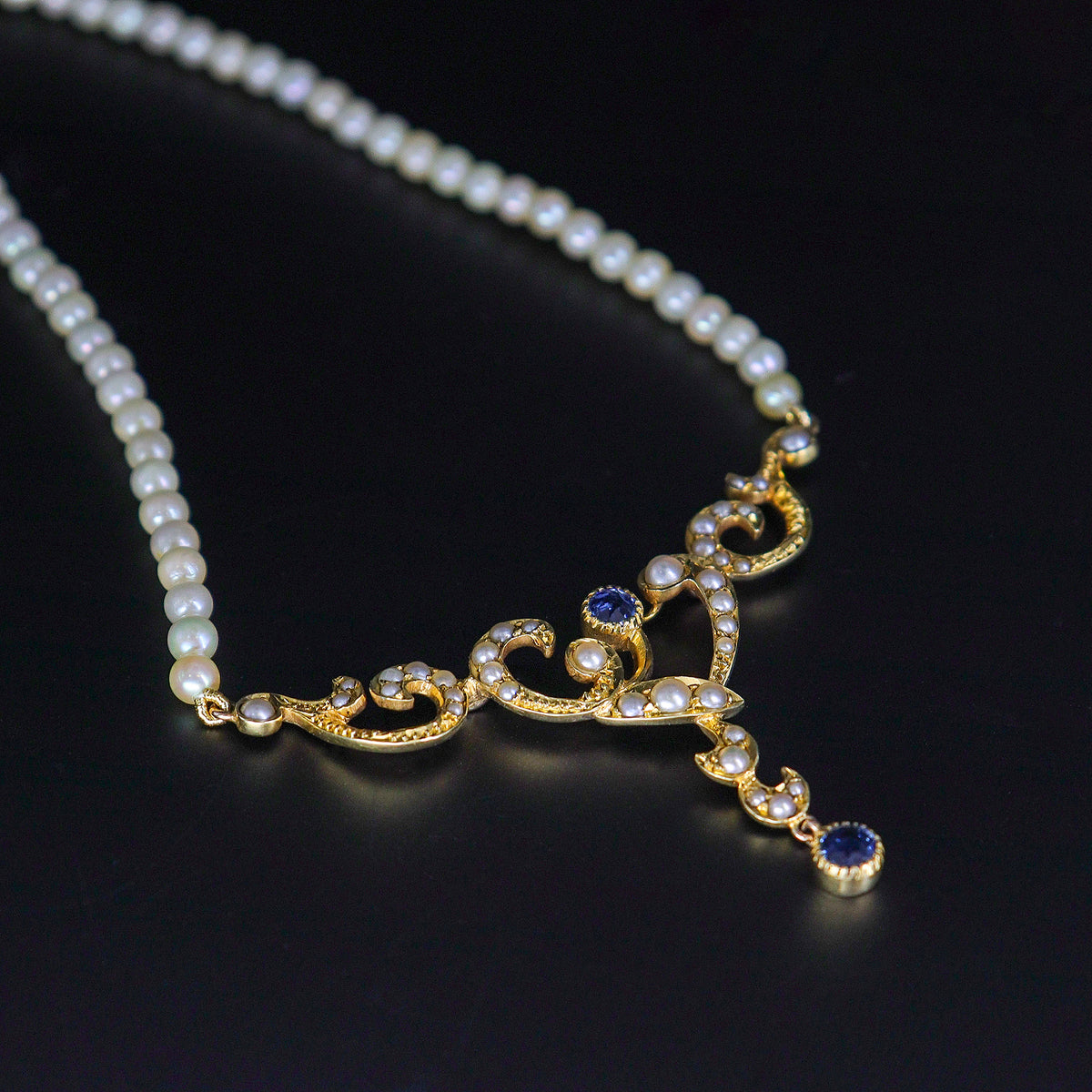 Pre-Owned Sapphire & Pearl Necklace